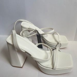 White Open Toe Platform High Heels